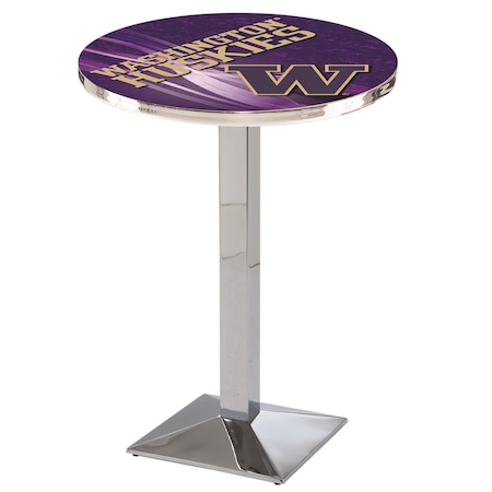 Holland Bar Stool Co 36" Chrome Washington Pub Table, 36" dia. Top L217C3636WashUn-D2